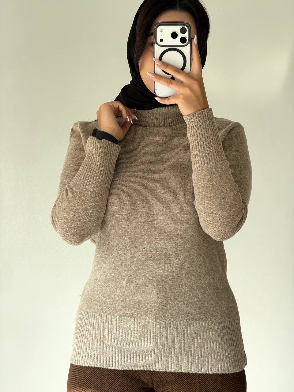 بافت یقه اسکی زنانه گلنوش